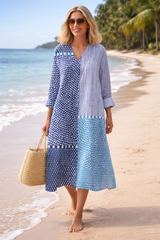 Women's Abstract Polka Dot Stripe Art Print Dress