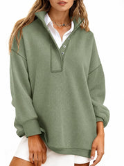 Women's Stand Collar Waffle Knit Sweatshirt