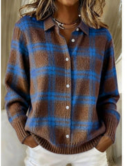 Women's Vintage Print Collared Sweater
