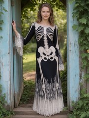 Gothic Skeleton Lace Classic Designed Dress