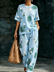 Women's Waffle Casual Two-Piece Set