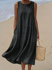 Women's Casual Denim Sleeveless Dress