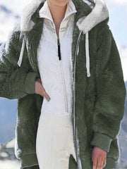 Women's Casaul Winter Warm Cosy Fluffy Long Sleeve Coat