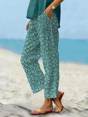 Women's Vintage Floral Art Printed Casual Pants