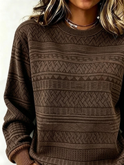 Casual Abstract Crew Neck Long Sleeve Sweatshirt