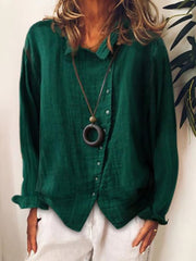 Women's Cotton & Linen Casual Long Shirt