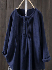 Women's Retro Cotton And Linen Casual Shirt