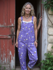 Women's Bee Art Print Casual Cotton Wide Leg Jumpsuit