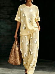 Women's Waffle Casual Two-Piece Set