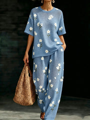 Women's Waffle Casual Two-Piece Set
