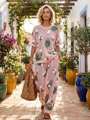 Women's Waffle Casual Two-Piece Set