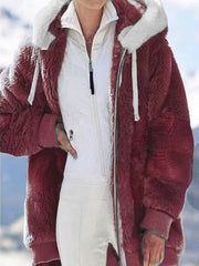 Women's Casaul Winter Warm Cosy Fluffy Long Sleeve Coat