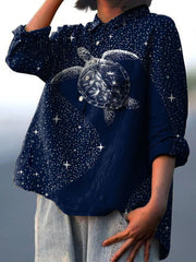 Retro Mystical Star Ocean Turtle T-shirt