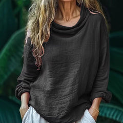 Women's Bohemian Linen Simple Casual Long-sleeve Top Shirt