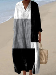 Women's Abstract Geometric Pattern Art Print Casual Cotton Wide Leg Jumpsuit