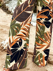 Women Tropical Long Pants Vintage Spring/Fall Trousers