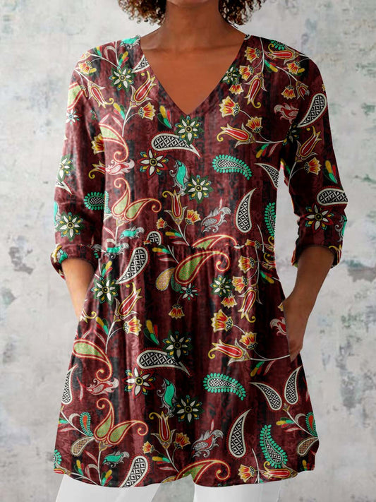 Women's Elegant Perris Motion V Neck Top