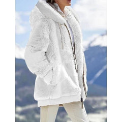 Women's Casaul Winter Warm Cosy Fluffy Long Sleeve Coat