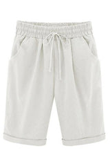Plain with Pockets Sashes Holiday Loose Shorts (9 Colors)