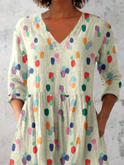 Women's Elegant Polka Dot V Neck Top
