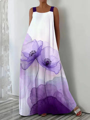 Women Plus Size cross-border spring and summer print suspender pocket dress