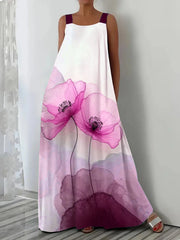 Women Plus Size cross-border spring and summer print suspender pocket dress