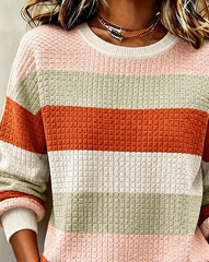 Casual Striped Crew Neck Long Sleeve Sweatshirt
