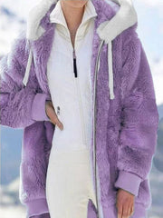 Women's Casaul Winter Warm Cosy Fluffy Long Sleeve Coat