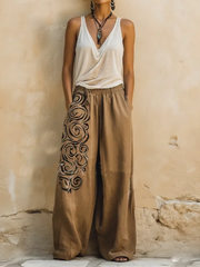 Bohemian Vintage-print Cotton-linen Three-piece Set