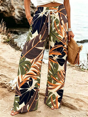 Women Tropical Long Pants Vintage Spring/Fall Trousers