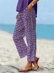 Women's Vintage Floral Art Printed Casual Pants