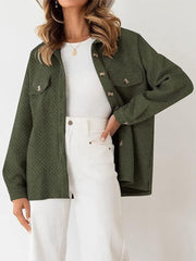 Solid Color Rhomboid Pockets Casual Coat