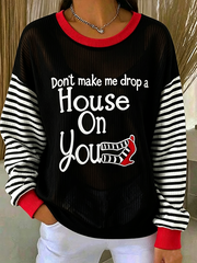 Casual Striped Crew Neck Long Sleeve Sweatshirt