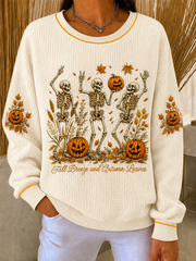Casual Skull Crew Neck Long Sleeve Sweatshirt