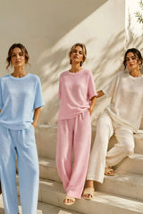 Women's Waffle Casual Two-Piece Set