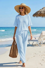 Women's Waffle Casual Two-Piece Set