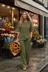 Women's Waffle Casual Two-Piece Set