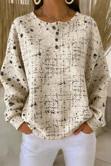 Womens Casual Crew Neck Waffle Loose Cozy Sweatshirt