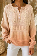 Women Casual Ombre Crew Neck Long Sleeve Sweatshirt