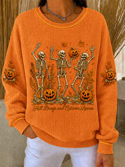 Casual Skull Crew Neck Long Sleeve Sweatshirt