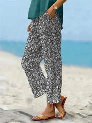 Women's Vintage Floral Art Printed Casual Pants