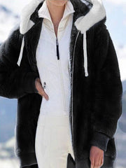 Women's Casaul Winter Warm Cosy Fluffy Long Sleeve Coat