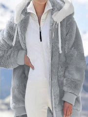 Women's Casaul Winter Warm Cosy Fluffy Long Sleeve Coat