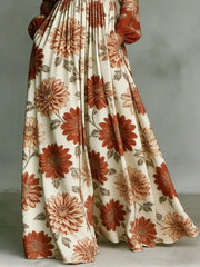 Women's Retro Floral Art Elegant Romantic Casual Vacation Maxi Dress