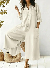 Women's Cozy And Casual Cotton linen Jumpsuit