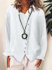 Women's Cotton & Linen Casual Long Shirt