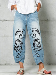 Women's Animal Art Print Trousers