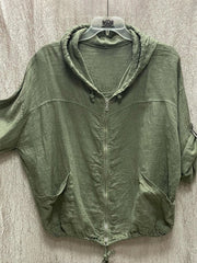 Solid Color Zipper Hooded Long Sleeves Two Piece Suit