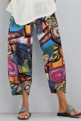 Graffiti Print with Pockets Loose Pants