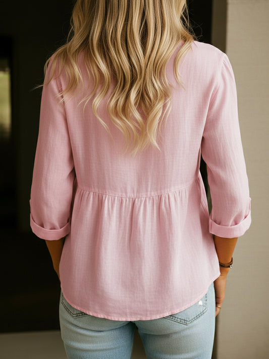 Women's Linen And Cotton Shirt